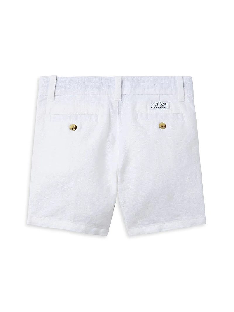 Little Boy's & Embroidered Oxford Shirt Shorts Set