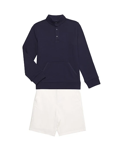 Little Boy's & French Terry Sweater Shorts Set