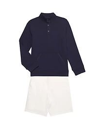 Little Boy's & French Terry Sweater Shorts Set