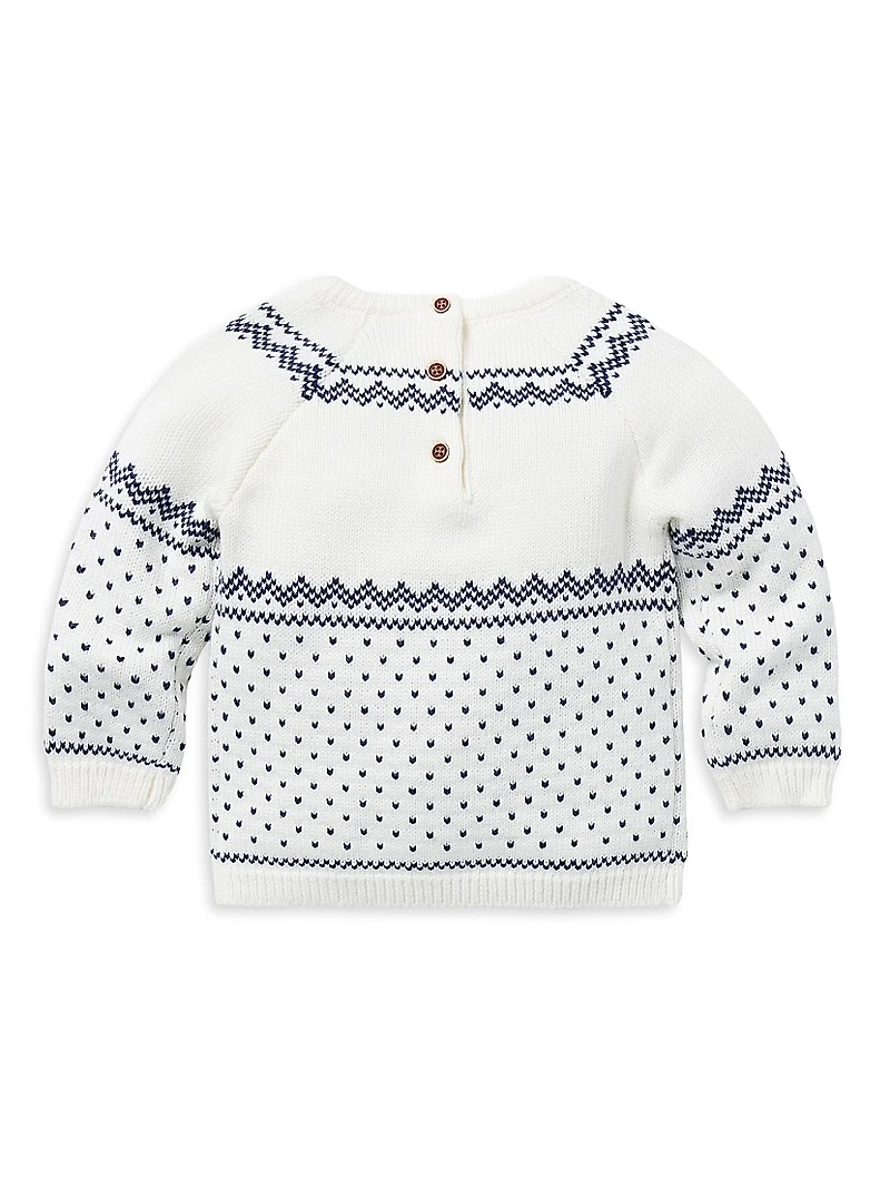 Baby Boy's Whale Fair Isle Sweater & Joggers Set