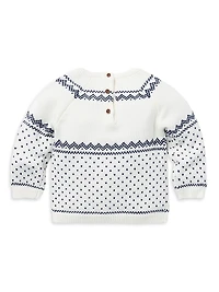 Baby Boy's Whale Fair Isle Sweater & Joggers Set