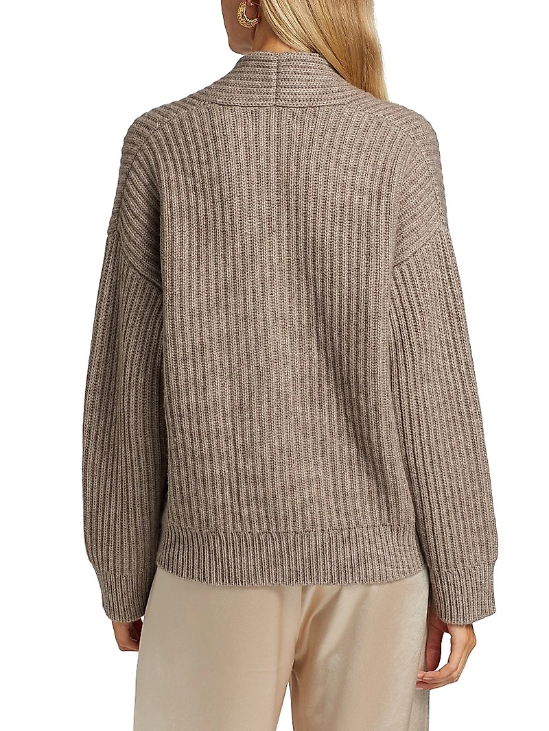 Rib-Knit Double-Breasted Jacket