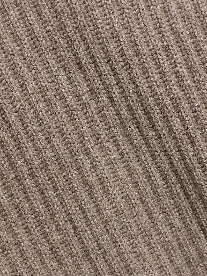 Rib-Knit Double-Breasted Jacket