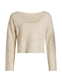 Marled Cashmere Scoopneck Sweater