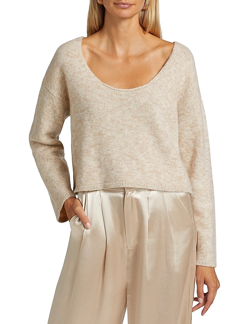Marled Cashmere Scoopneck Sweater