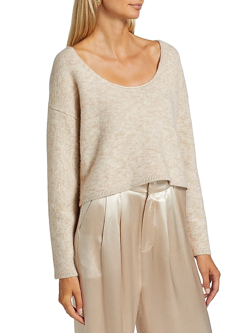 Marled Cashmere Scoopneck Sweater