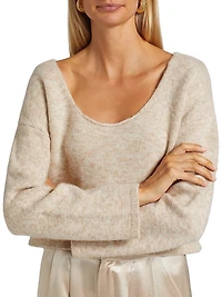 Marled Cashmere Scoopneck Sweater