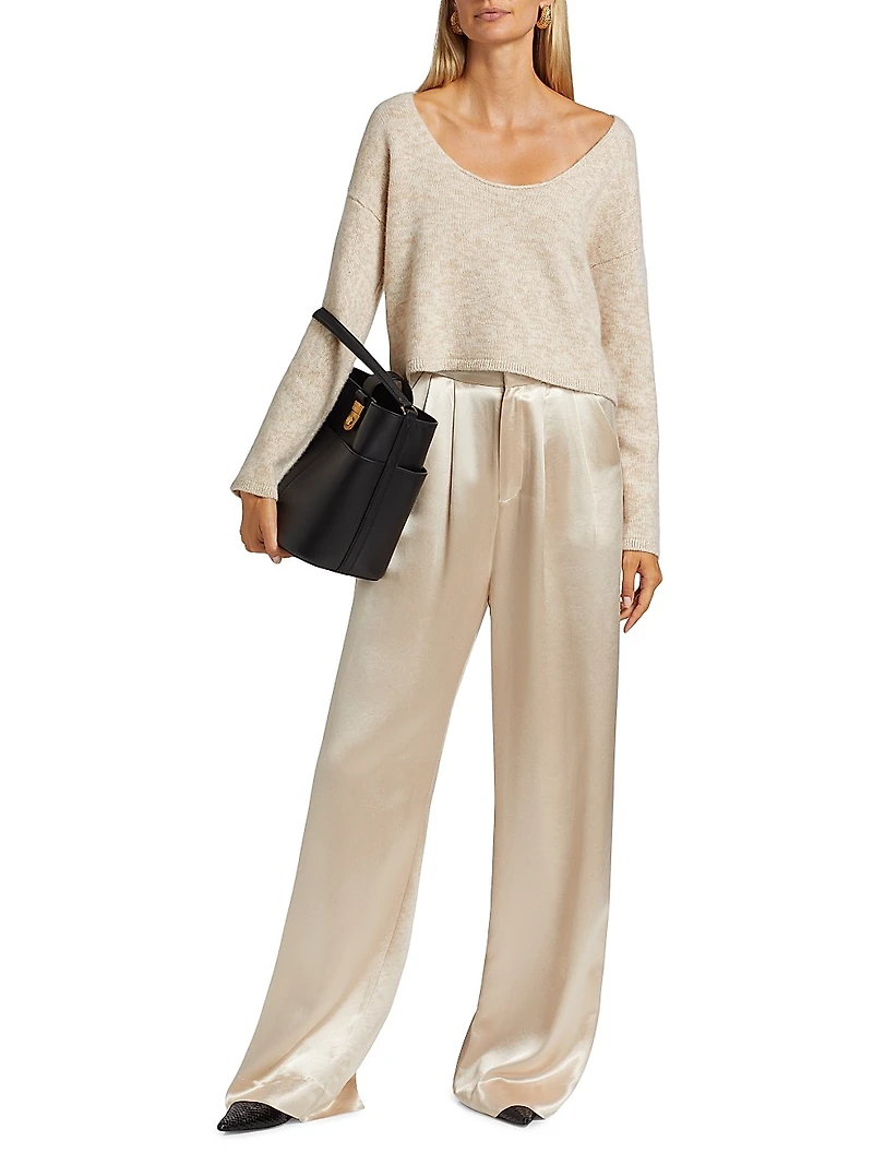 Marled Cashmere Scoopneck Sweater