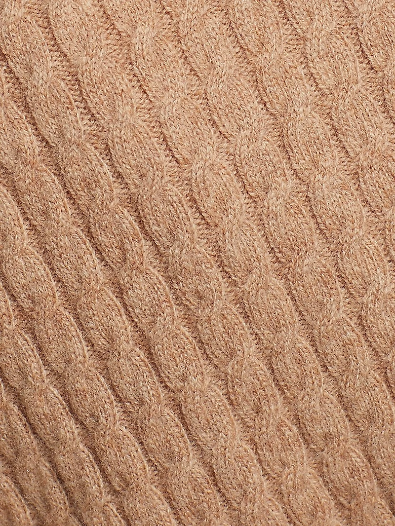 Mixed-Media Cable-Knit Cardigan