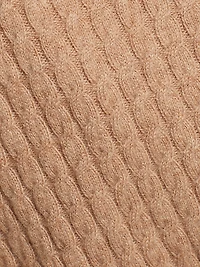 Mixed-Media Cable-Knit Cardigan