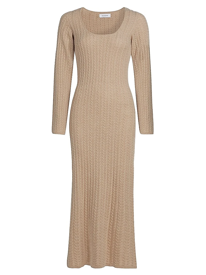 Wool & Cashmere Cable-Knit Midi-Dress
