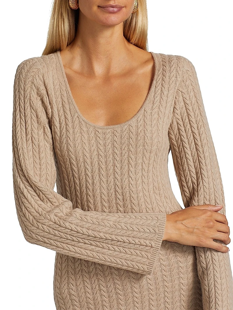 Wool & Cashmere Cable-Knit Midi-Dress