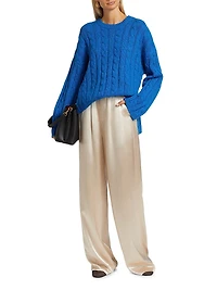 Cable-Knit Wool & Cashmere Sweater