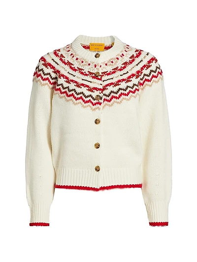 Chalet Wool-Cashmere Fair Isle Cardigan