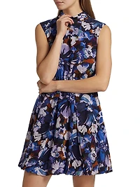 Laura Floral Bubble-Hem Minidress