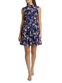 Laura Floral Bubble-Hem Minidress