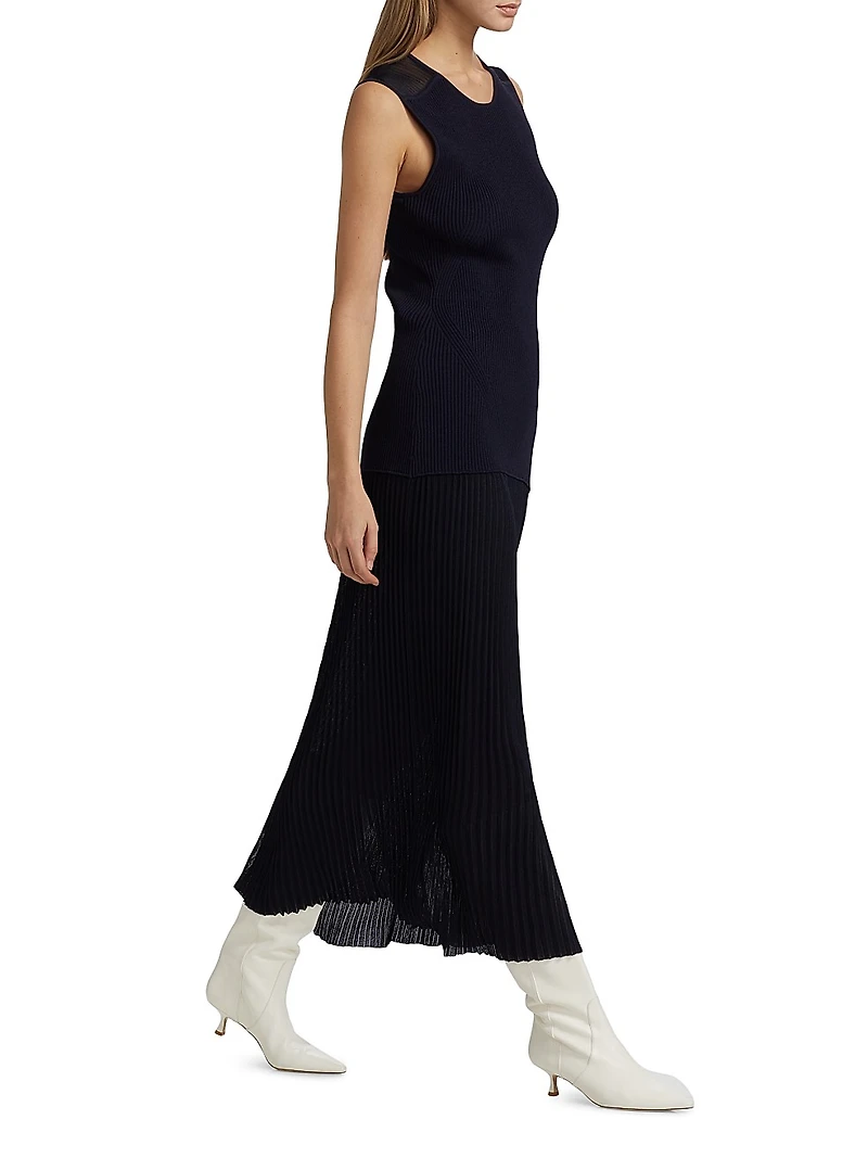 Lecco Rib-Knit Cocktail Dress