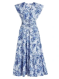 Fatima Cotton Floral Midi-Dress
