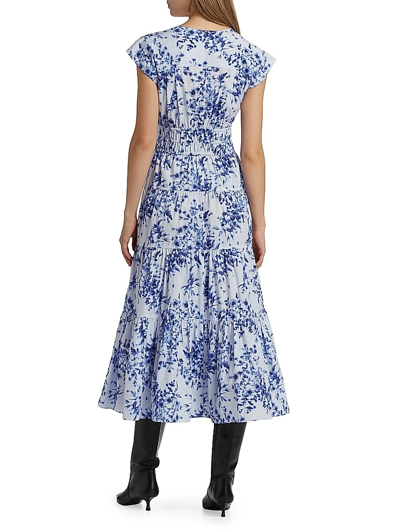 Fatima Cotton Floral Midi-Dress