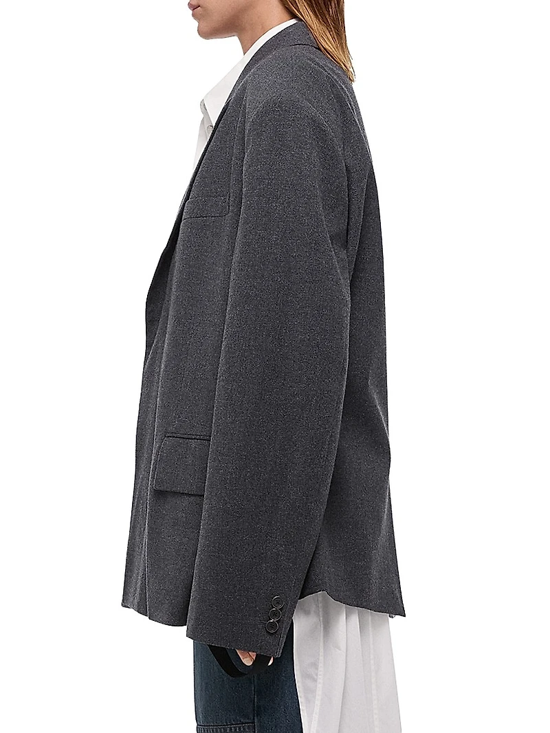 Driver Boxy Wool-Blend Blazer