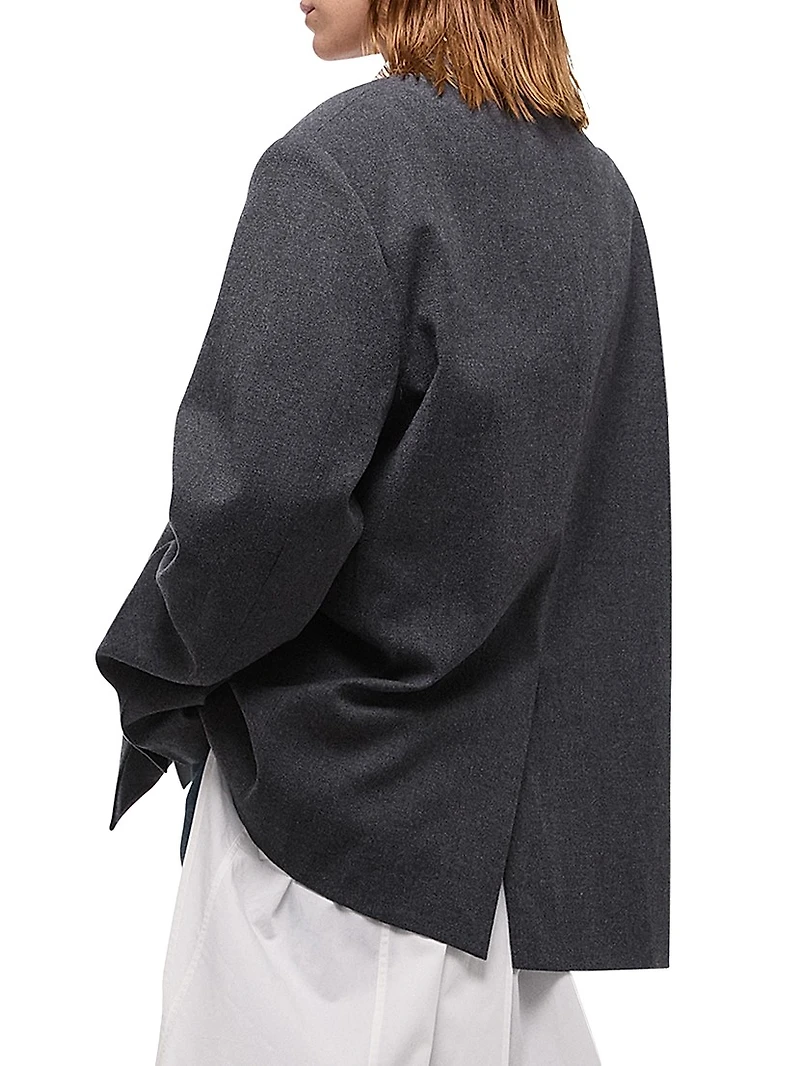 Driver Boxy Wool-Blend Blazer