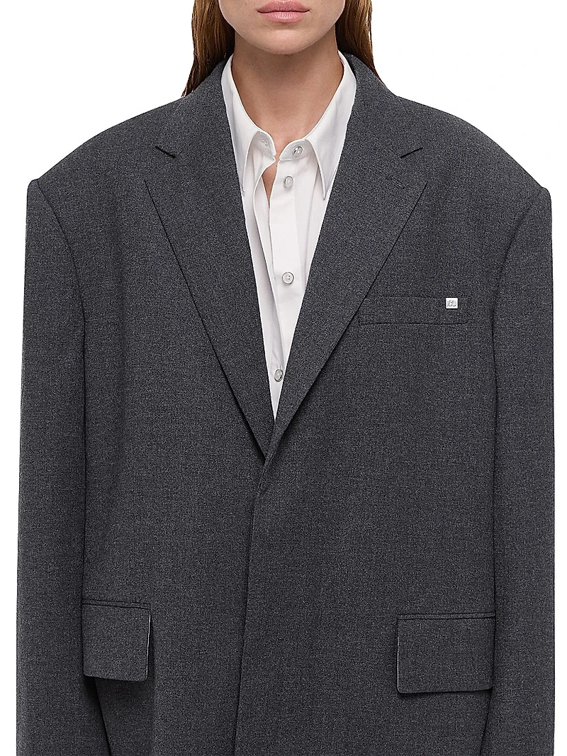 Driver Boxy Wool-Blend Blazer