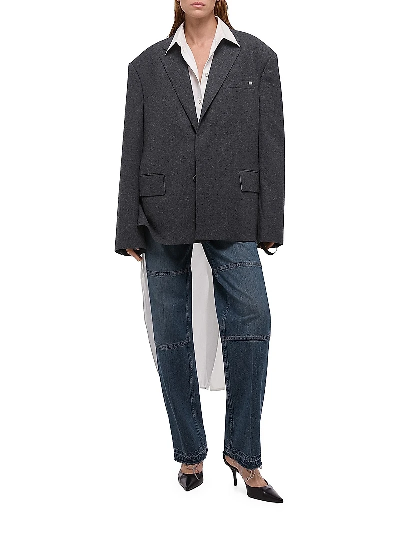 Driver Boxy Wool-Blend Blazer