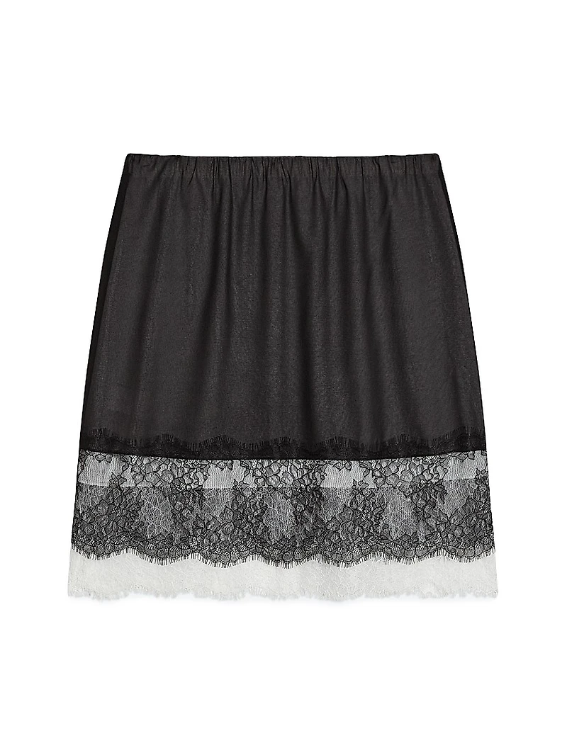 Lace Slip Miniskirt