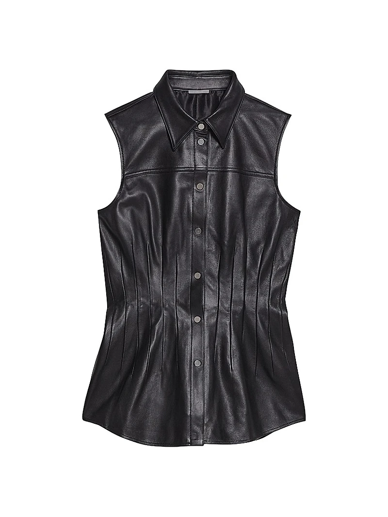 Le Darted Leather Shirt