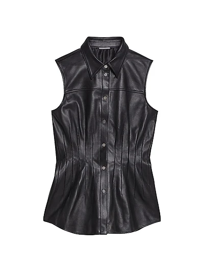 Le Darted Leather Shirt