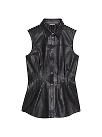 Le Darted Leather Shirt