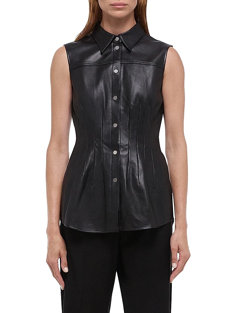 Le Darted Leather Shirt