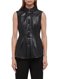 Le Darted Leather Shirt