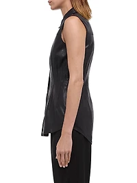 Le Darted Leather Shirt