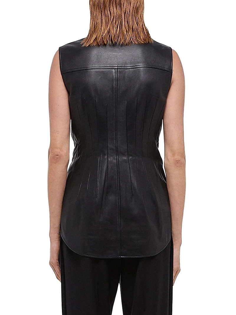 Le Darted Leather Shirt