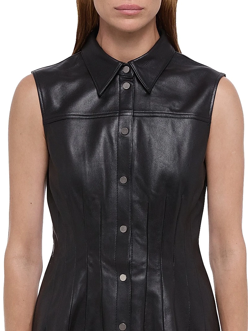 Le Darted Leather Shirt