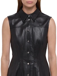 Le Darted Leather Shirt