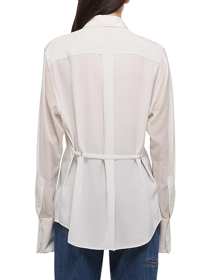 Lace Relaxed Button-Front Shirt