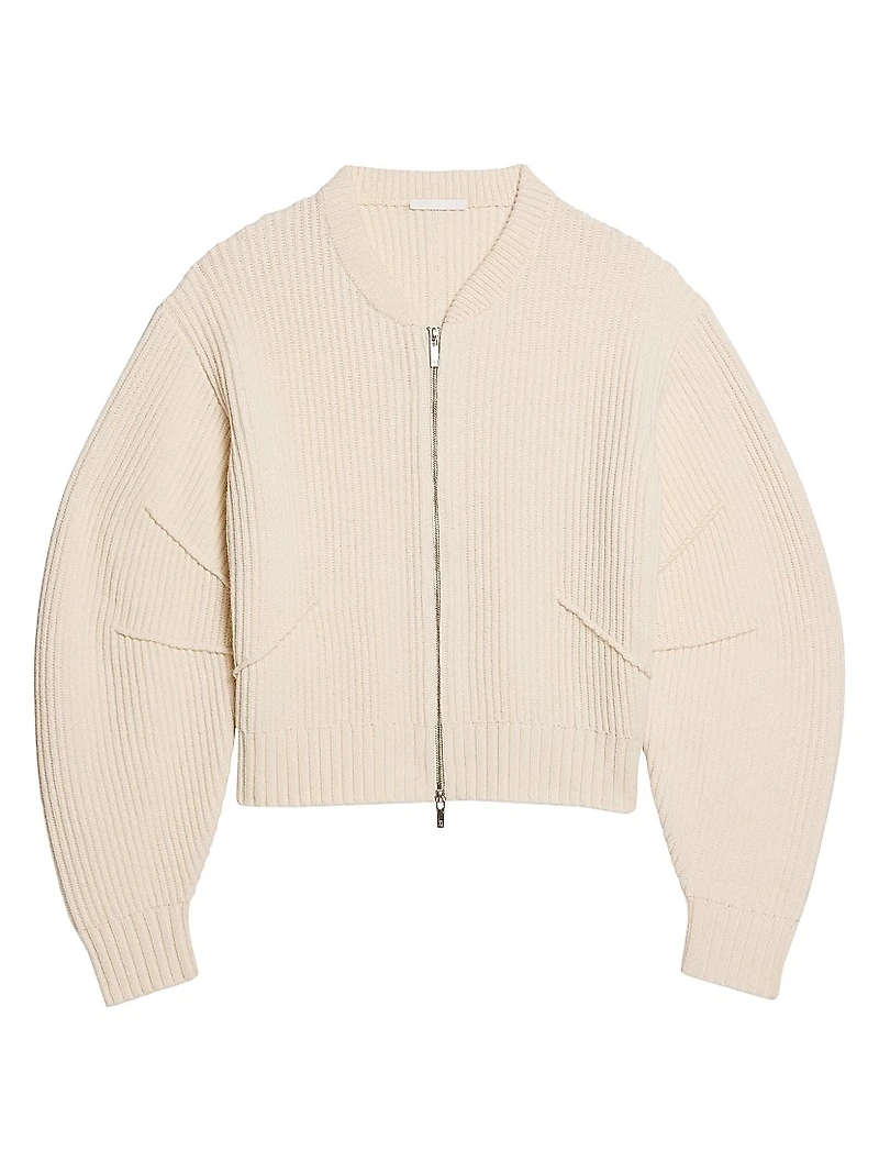 Apex Wool-Blend Zip-Up Cardigan