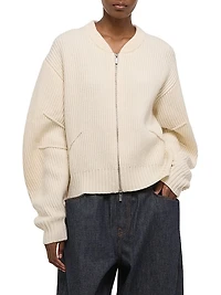 Apex Wool-Blend Zip-Up Cardigan