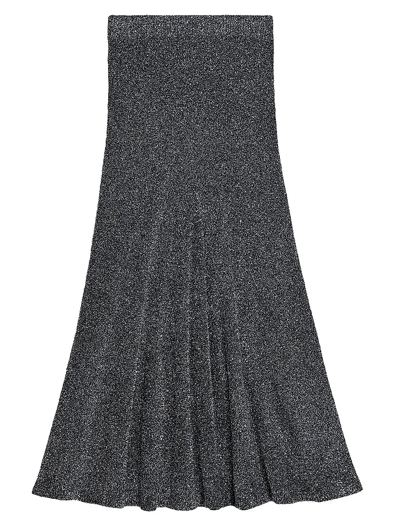 Metallic Knit Maxi Skirt
