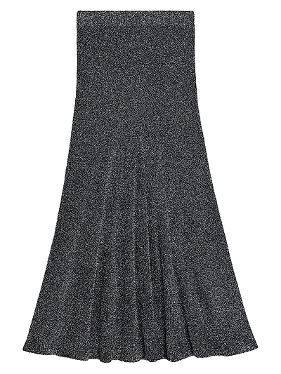 Metallic Knit Maxi Skirt
