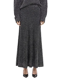 Metallic Knit Maxi Skirt