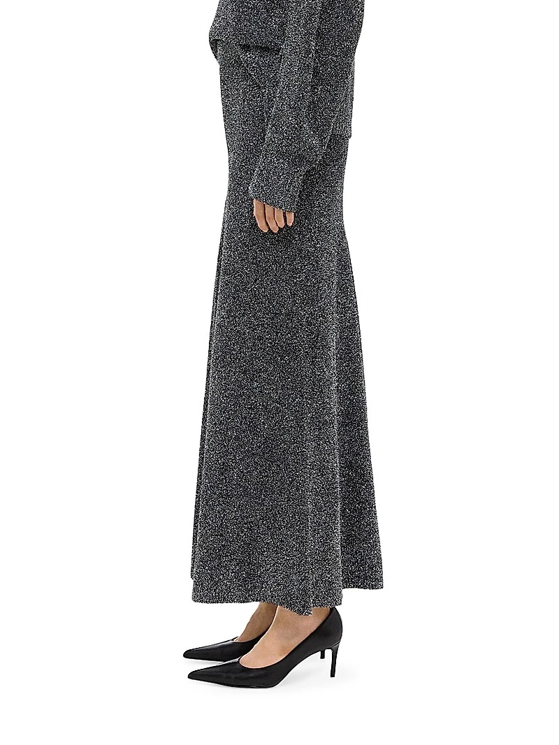 Metallic Knit Maxi Skirt