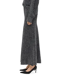 Metallic Knit Maxi Skirt