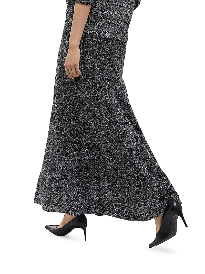 Metallic Knit Maxi Skirt