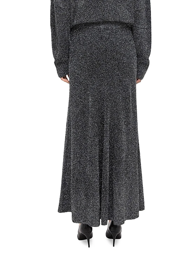 Metallic Knit Maxi Skirt