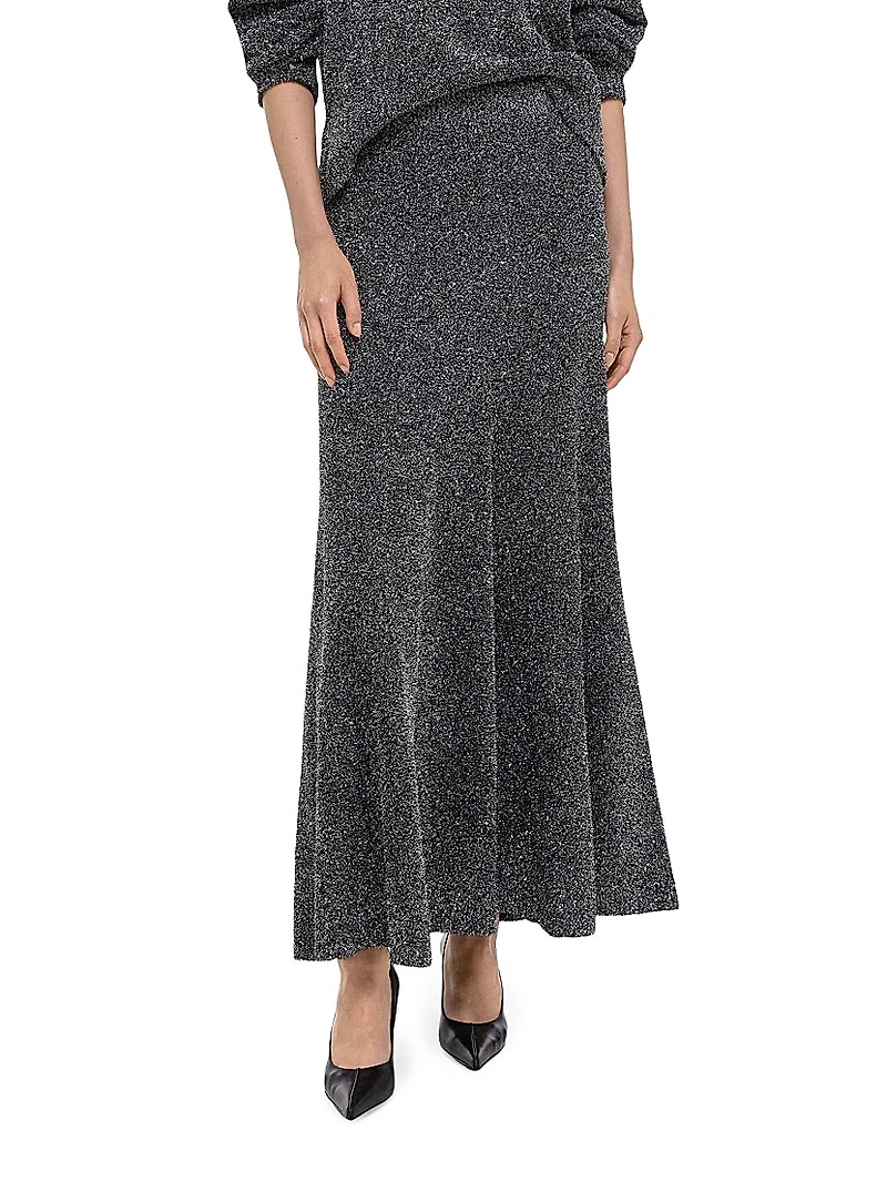 Metallic Knit Maxi Skirt