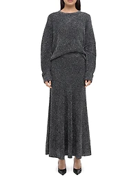 Metallic Knit Maxi Skirt
