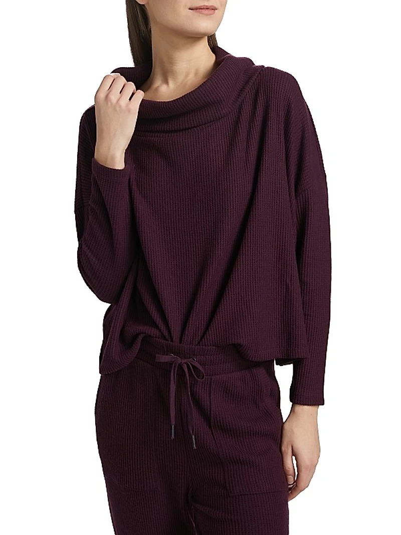 London Ribbed Cowlneck Top